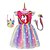 cheap Movie &amp; TV Theme Costumes-Unicorn Dress Cosplay Wigs Bag Girls&#039; Movie Cosplay Dance Tight Tutus Red Fuchsia Rainbow Christmas Halloween Carnival Dress Headwear