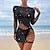 cheap Sexy Bodies-Women&#039;s Mesh Cut Out Hole Sexy Bodies Nightwear Jacquard Solid Colored Sexy Lingerie Set Black One-Size