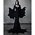 billige Gotisk-Addams familie Trollmann / heks Morticia Addams Kjoler Halloween kjole Voksne Dame Punk og gotisk Fest / aften Halloween Karneval Mardi Gras Enkle Halloween-kostymer