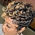 tanie Peruki najwyższej jakości-ciemnobrązowe krótkie peruki z fryzurą pixie dla czarnych kobiet kręcone włosy wymiana krótkie czarne warstwowe faliste peruki pixie z grzywką dla czarnych kobiet