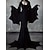 billiga Goth-Addams familj häxa Morticia Addams Klänningar Halloween klänning Vuxna Dam Punk och gotiskt Fest / afton Halloween Karnival Mardi Gras Enkla Halloween kostymer