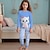 billige Piger 3D pyjamas-Pige 3D Kat Pyjamas Sæt Pink Langærmet 3D-udskrivning Efterår Vinter Aktiv Mode Sød Stil Polyester Børn 3-12 år Rund hals Hjem Afslappet Indendørs Regulær