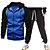 cheap Sports &amp; Outdoors-Men&#039;s 2 Piece Tracksuit Sweatsuit Athletic Long Sleeve Winter Thermal Warm Breathable Moisture Wicking Fitness Running Jogging Sportswear Activewear Color Block Black Royal Blue Dark Gray