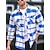 cheap Flannel Shirts-Men&#039;s Shacket Blue Long Sleeve Lapel Spring &amp;  Fall Daily Wear Going out Clothing Apparel