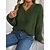 cheap Sweaters &amp; Cardigans-Women&#039;s Pullover Sweater Jumper Jumper Crochet Knit Oversized Regular V Neck Solid Color Daily Weekend Casual Lantern Sleeve Fall Winter Green S M L