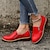 ieftine Pantofi Joși de Damă-Pentru femei Pantofi Flați Slip-On-uri Mocasini Mocasini clasici Pantofi de confort Birou Zilnic Culoare solidă Toc Drept Vârf rotund Modă minimalism Imitație Piele Loafer Negru Rosu