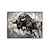 Недорогие Картины с животными-Картина маслом ручной работы, холст, настенное художественное оформление, черно-белый абстрактный стиль, животное, бык для домашнего декора, рулонная бескаркасная нерастянутая картина