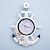 cheap Wall Sculptures-Mediterranean Style Blue and White Rudder Helmsman Anchor Personalized Wall Clock Clock Electronic Watch Decoration Navigation Clock Office Home Ocean Theme Wall Hanging