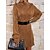 cheap Spring&amp;Autumn Dress-Women&#039;s Casual Dress Sweater Dress Winter Dress Patchwork Mini Dress Fashion Streetwear Street Daily Date Long Sleeve Turtleneck Loose Fit 2023 Camel Color S M L Size