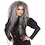 abordables Pelucas para disfraz-Peluca de bruja salvaje gris pelucas de fiesta de cosplay de halloween