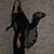 billige Historiske kostymer og vintagekostymer-Punk og gotisk Sexy kostyme Kjoler Cosplay kostyme Spalte kjoler Morticia Addams Dame Blonde Halloween Fest / aften Klubb Kjole