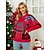 cheap Sweaters &amp; Cardigans-Women&#039;s Pullover Sweater Jumper Jumper Chunky Knit Print Tunic Crew Neck Color Block Christmas Daily Stylish Casual Spring Fall Red Beige S M L
