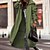 cheap Coats &amp; Jackets-Women&#039;s Trench Coat Work Irregular Hem Comfortable Solid Color Loose Fit Fashion Outerwear Spring Long Sleeve ArmyGreen S