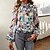 cheap Blouses &amp; Shirts-Women&#039;s Shirt Blouse Green Print Floral Casual Holiday Long Sleeve Round Neck Fashion Regular Fit Floral Lantern Sleeve Spring &amp;  Fall