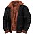 cheap Men&#039;s Jackets &amp; Coats-Men&#039;s Winter Coat Fleece Jacket Sherpa Warm Windbreaker Outdoor Daily Wear Winter Fur Trim Fashion Streetwear Plain Lapel Faux Fur Short Black Brown Gray Jacket