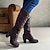 cheap Women&#039;s Boots-Women&#039;s Boots Suede Shoes Plus Size Lace Up Boots Daily Knee High Boots Winter Chunky Heel Round Toe Vintage Elegant Faux Suede Lace-up Black Blue Purple