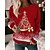 cheap Hoodies &amp; Sweatshirts-Women&#039;s Pullover Christmas Sweatshirt Active Sports Black Red Christmas Tree Christmas Casual Round Neck Top Long Sleeve Fall &amp; Winter Micro-elastic