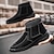 cheap Men&#039;s Handmade Shoes-Men&#039;s Boots Casual Shoes Plus Size Handmade Shoes Comfort Shoes Fleece lined Vintage Sporty Outdoor PU Warm Comfortable Slip Resistant Booties / Ankle Boots Loafer Black Brown Gray Fall Winter