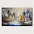 cheap Landscape Paintings-Handmade Oil Painting  Canvas wall Art Decoration  Abstract Knife Painting  Landscape Blue For Home Decor Rolled Frameless Unstretched Painting