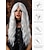 cheap Synthetic Trendy Wigs-Synthetic Wig Uniforms Career Costumes Princess Curly Wavy Middle Part Layered Haircut Machine Made Wig 26 inch Silver Synthetic Hair Women&#039;s Cosplay Party Fashion Silver