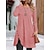 cheap Plain Dresses-Women&#039;s Casual Dress Plain Dress Mini Dress Button Outdoor Work Street Elegant Active Crew Neck Long Sleeve Regular Fit Black Pink Red Color S M L XL XXL Size