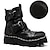 cheap Biker Boots-Men&#039;s Women Boots Biker boots Motorcycle Boots Work Boots Handmade Shoes Hiking Walking Vintage Casual Outdoor Daily Leather Warm Height Increasing Comfortable Booties / Ankle Boots Lace-up Black