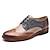 abordables Zapatos Oxford de mujer-Mujer Oxfords Bullock Zapatos Tallas Grandes Fiesta Exterior Diario Color sólido Verano Talón de bloque Tacón Plano Dedo redondo Elegante Vacaciones Vintage PU Cordones Negro Azul Marrón