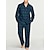 billiga Pyjamas-Herr Vardagsklädsel Sovkläder Pyjamas set Pyjamastopp och byxa 2 delar Rutig Stylish Ledigt Komfort Hem Dagligen Bomull Komfort Kavajslag Långärmad Skjorta Byxa Snörning Elastisk midja Vår Höst Gul