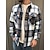 cheap Plaid Shirts-Men&#039;s Shacket Blue Long Sleeve Spring &amp;  Fall Lapel Daily Wear Going out Clothing Apparel
