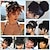 cheap Bangs-Short Black Afro Puff Drawstring Ponytail Extension Kinky Curly Bangs Clip Short for Women Wig piece