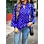 cheap Blouses &amp; Shirts-Women&#039;s Shirt Blouse Black Wine Royal Blue Print Polka Dot Casual Long Sleeve Round Neck Fashion Regular Fit Lantern Sleeve Spring &amp;  Fall