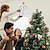 abordables Décorations de Noël-Décoration d&#039;arbre de Noël en forme d&#039;ange à LED avec pic d&#039;arbre de Noël, fées blanches, décoration d&#039;arbre de Noël avec lumière, pendentif couronne d&#039;arbre de fées pour décoration de maison festive.