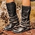 cheap Women&#039;s Boots-Women&#039;s Boots Slouchy Boots Plus Size Riding Boots Outdoor Daily Solid Color Knee High Boots Winter Block Heel Round Toe Elegant Vintage Walking PU Zipper Black Brown