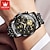 levne Quartz hodinky-OLEVS Muži Křemenný Módní Hodinky na běžné nošení Wristwatch Zobrazení fáze měsíce Svítící Kalendář Chronograf Nerez Hodinky