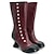 cheap Women&#039;s Boots-Women&#039;s Boots Button Boots Plus Size Heel Boots Outdoor Daily Solid Color Color Block Mid Calf Boots Winter Lace Kitten Heel Round Toe Elegant Vintage Casual Walking PU Zipper Red Blue Brown