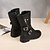 cheap Shoes &amp; Bags-Women&#039;s Boots Outdoor Daily Motorcycle Boots Slouchy Boots Plus Size Winter Mid Calf Boots Buckle Pointed Toe Chunky Heel Elegant Sexy Zipper Satin Solid Color Black Red