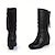 cheap Women&#039;s Boots-Women&#039;s Boots Slouchy Boots Plus Size Height Increasing Shoes Outdoor Work Daily Solid Color Mid Calf Boots Winter Wedge Heel Round Toe Elegant Fashion Classic PU Zipper Black