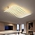billige Loftslys-rektangulær geometrisk led loftslampe 12/15 hoved dæmpbar lysekrone til soveværelse stue, dæmpbar forsænket loftslampe, moderne lineære led loftslamper armatur-bølge 110-240v