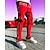 cheap Cargo Pants-Men&#039;s Cargo Pants Cargo Trousers Trousers Elastic Waist Multi Pocket Reflective Strip Letter Reflective Breathable Full Length Daily Streetwear Casual Hip Hop Black Red Micro-elastic