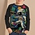 levne chlapecká 3D trička-chlapci 3d kosmonaut košile s raglánovým rukávem geometrický dlouhý rukáv 3d tisk podzim zimní sporty móda streetwear polyester děti 3-12 let posádka krk venkovní ležérní denní regular fit