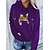 cheap Hoodies &amp; Sweatshirts-Women&#039;s Hoodie Sweatshirt Pullover Sportswear Festival Drawstring Front Pocket Black Red Navy Blue Cat Casual Sports Hoodie Top Long Sleeve Fall &amp; Winter Micro-elastic