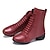 cheap Dance Boots-Women&#039;s Red Lace-Up Leather Dance Boots with Side Zipper, Comfortable and Stylish for Various Dance Styles, Perfect for Performances and Rehearsals