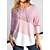 cheap Blouses &amp; Shirts-Women&#039;s Shirt Blouse Pink Lace up Color Block Casual Long Sleeve V Neck Fashion Regular Fit Spring &amp;  Fall