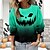 cheap Hoodies &amp; Sweatshirts-Women&#039;s Halloween Sweatshirt Pullover Active Neon &amp; Bright Red Blue Orange Pumpkin Halloween Casual Round Neck Top Long Sleeve Fall &amp; Winter Micro-elastic