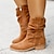 cheap Cowboy &amp; Western Boots-Women&#039;s Boots Cowboy Boots Suede Shoes Slouchy Boots Outdoor Daily Solid Color Mid Calf Boots Winter Block Heel Round Toe Elegant Vintage Walking PU Zipper Dark Brown Black Light Grey
