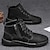 ieftine Încălțăminte manuală pentru bărbați-Bărbați Cizme Retro Pantofi lucrați manual Γούνινος Γιακάς Căptușeală de Lână Drumeții Epocă Englezesc Zilnic Birou și carieră Piele Cald Anti-Alunecare Cizme Medii Dantelat Maro Deschis Negru Kaki