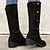 cheap Shoes &amp; Bags-Women&#039;s Boots Outdoor Daily Plus Size Riding Boots Winter Knee High Boots Button Pointed Toe Block Heel Chunky Heel Vintage Classic Casual Loafer Faux Suede Solid Color Black Green Khaki