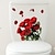 voordelige Muurstickers-Romantisch rood rozenpatroon toiletdekselsticker - zelfklevende decoratieve badkamersticker voor creatieve toiletdeksels en badkameraccessoires