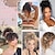 cheap Chignons-Messy Bun Hair Piece Elastic Drawstring 8 Loose Curls Bun Hair Extensions Hair Topper Synthetic Hair Bun Hairpiece for Women Short Curly Ponytail - Chocolate Brown with Golden Highlights