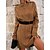 cheap Spring&amp;Autumn Dress-Women&#039;s Casual Dress Sweater Dress Winter Dress Patchwork Mini Dress Fashion Streetwear Street Daily Date Long Sleeve Turtleneck Loose Fit 2023 Camel Color S M L Size